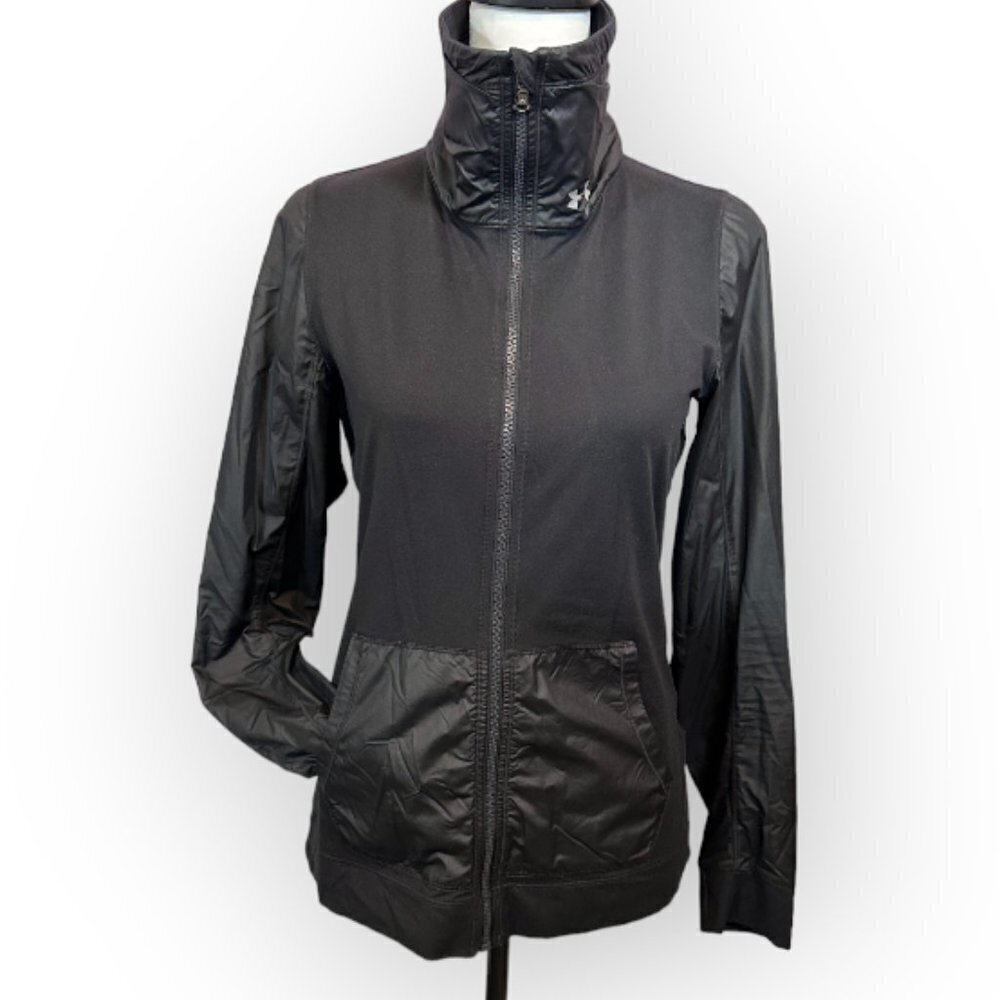 Under Armour Women's Running Jacket with Neck Guard Black Size Small - Picture 2 of 13